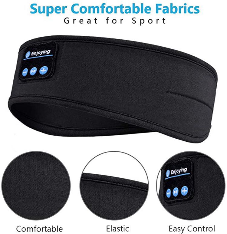 Sleep Soundly with Wireless Bluetooth Headband: Comfortable Music Earphones and Eye Mask