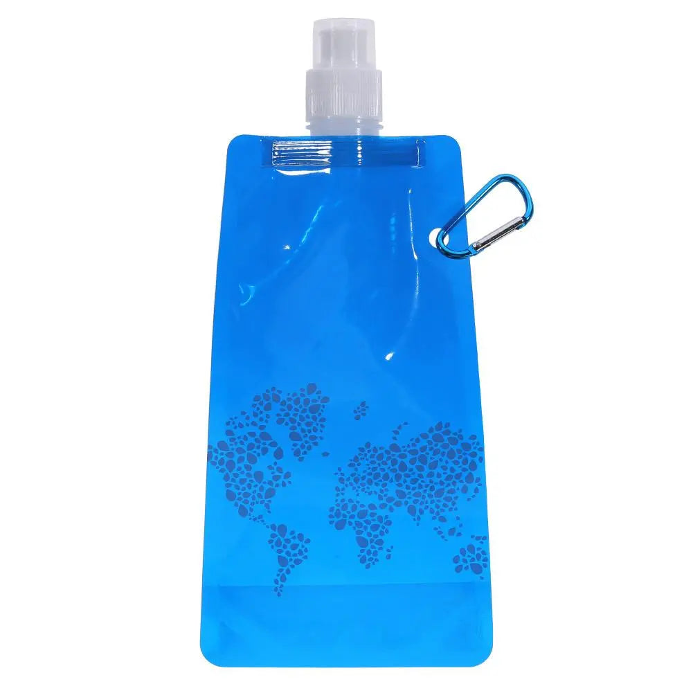 Portable Soft Flask Set: Foldable Water Bags for Outdoor Adventures—Available in 480/700ml with Bonus Water Bucket