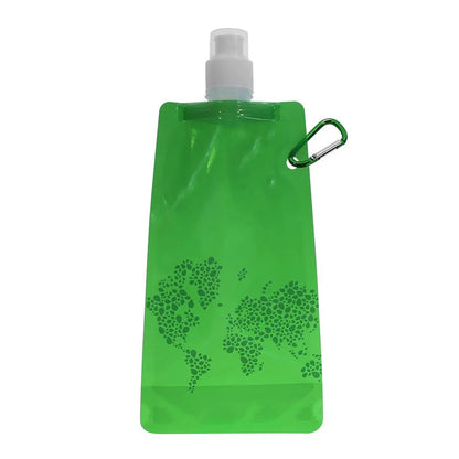 Portable Soft Flask Set: Foldable Water Bags for Outdoor Adventures—Available in 480/700ml with Bonus Water Bucket