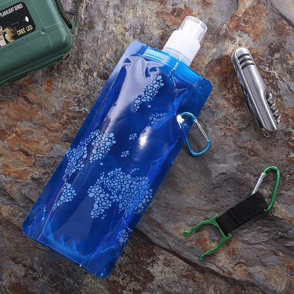 Portable Soft Flask Set: Foldable Water Bags for Outdoor Adventures—Available in 480/700ml with Bonus Water Bucket