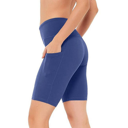 High-Waist Sculpting Yoga & Running Shorts for Women: Featuring Pockets and Push-Up Design for Ultimate Fitness Comfort