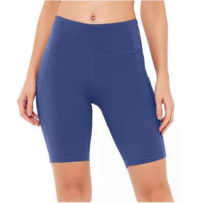 High-Waist Sculpting Yoga & Running Shorts for Women: Featuring Pockets and Push-Up Design for Ultimate Fitness Comfort