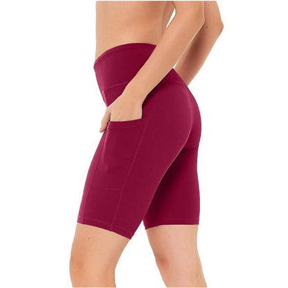 High-Waist Sculpting Yoga & Running Shorts for Women: Featuring Pockets and Push-Up Design for Ultimate Fitness Comfort