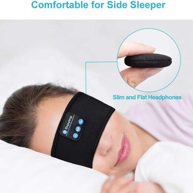 Sleep Soundly with Wireless Bluetooth Headband: Comfortable Music Earphones and Eye Mask